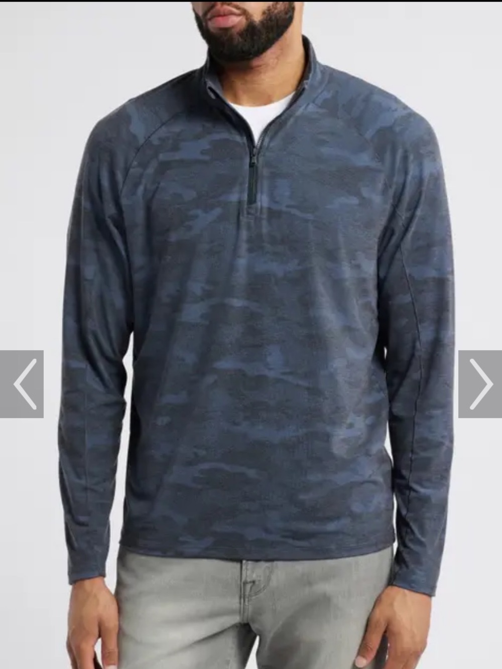 johnnie-O NWT Patton Performance Blue Camo Quarter-Zip Pullover